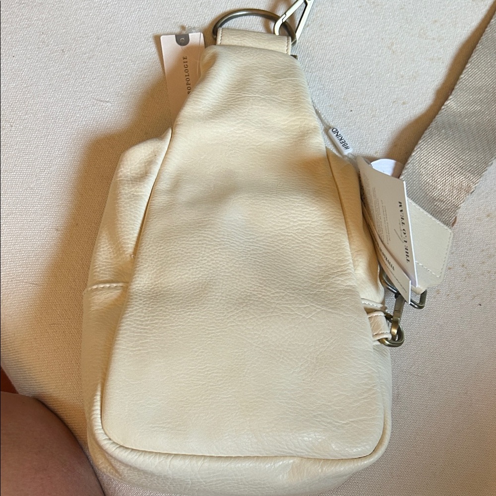 Anthropology Urban Originals Ivory Crossbody Bag with Patterned Strap - Picture 6 of 7